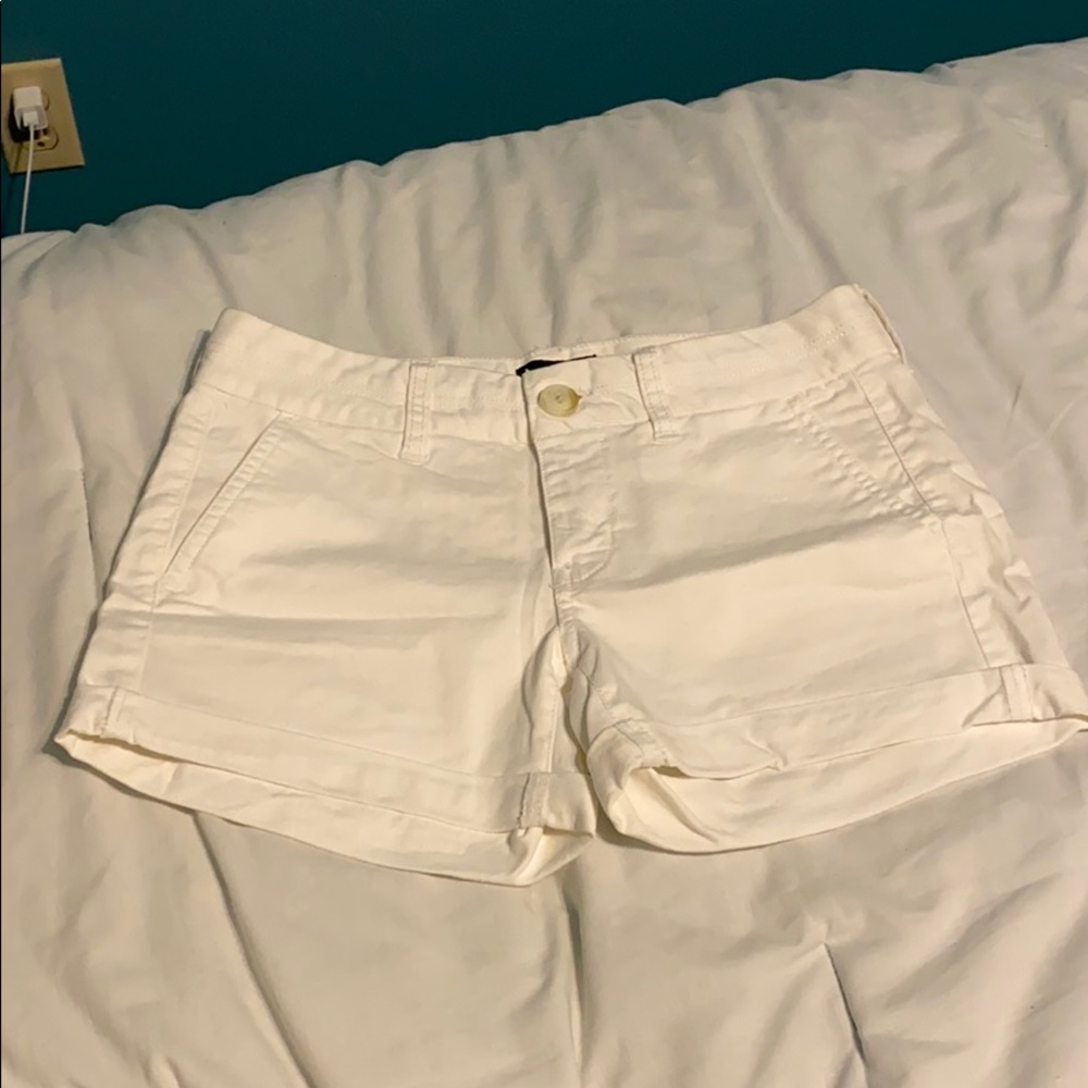 White Khaki Shorts